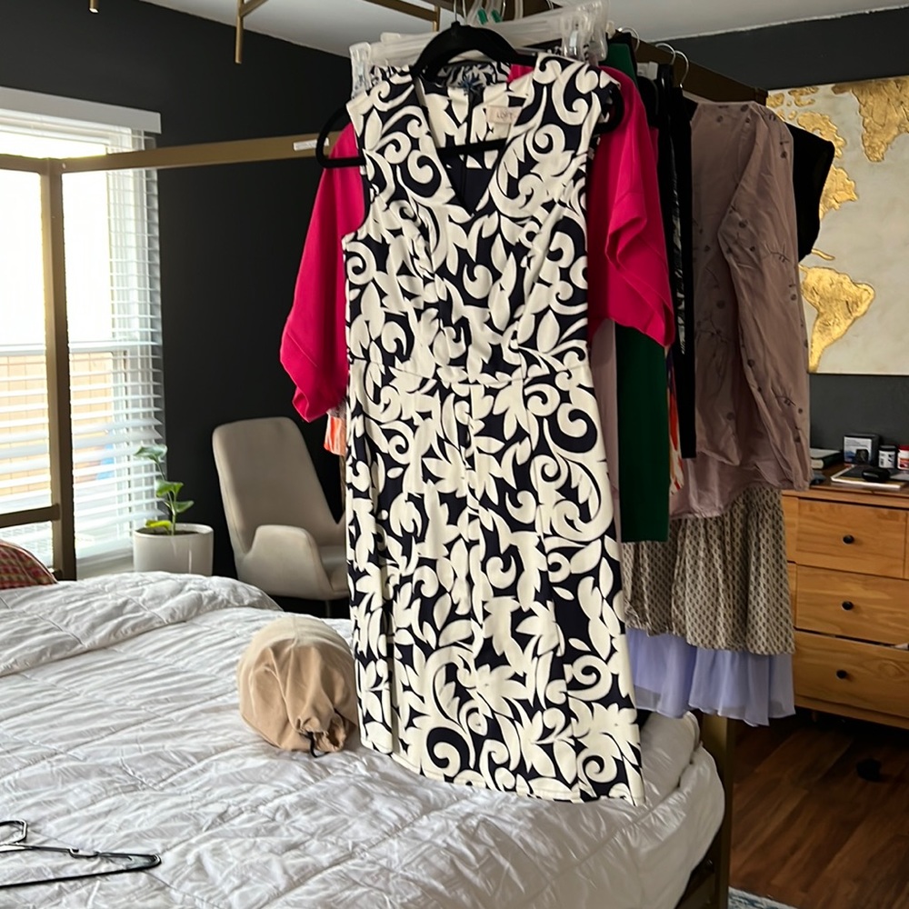 Floral navy print dress